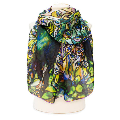 Tiffany Peacock Silk Habotai Scarf