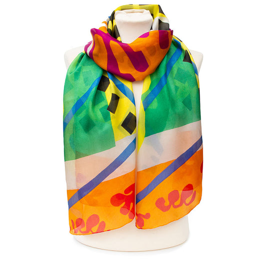 Matisse Orange Silk Habotai Scarf - Style 1