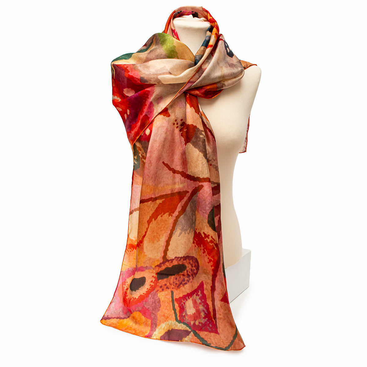 Guiguichon Silk Habotai Scarf - Style 3
