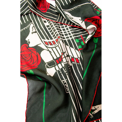 Mackintosh Lady with a Rose silk Scarf - Detail