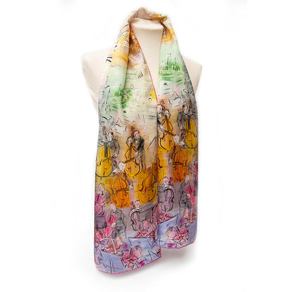 Dufy Orchestra Silk Habotai Scarf - Style 3