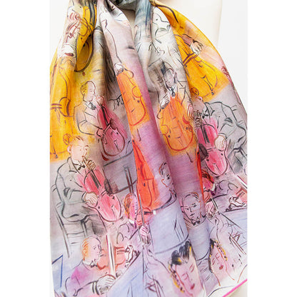 Dufy Orchestra Silk Habotai Scarf