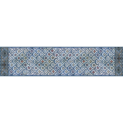 Rhodes Mosaic Silk Habotai Scarf -Flat