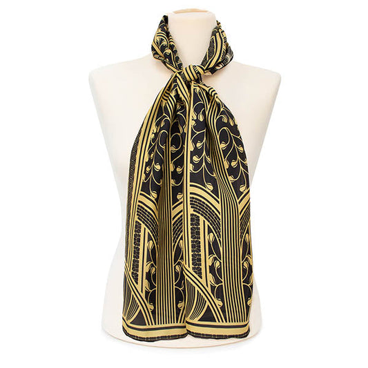 Deco Chrysler Silk Habotai Scarf