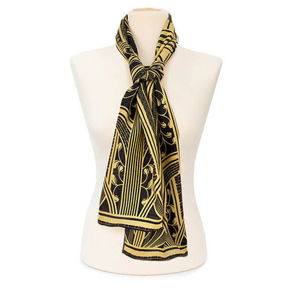 Deco Chrysler Silk Habotai Scarf - Style 2