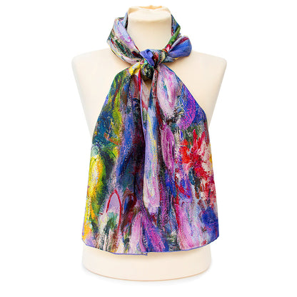 Monet Lily Pads Silk Habotai Scarf - Style 01