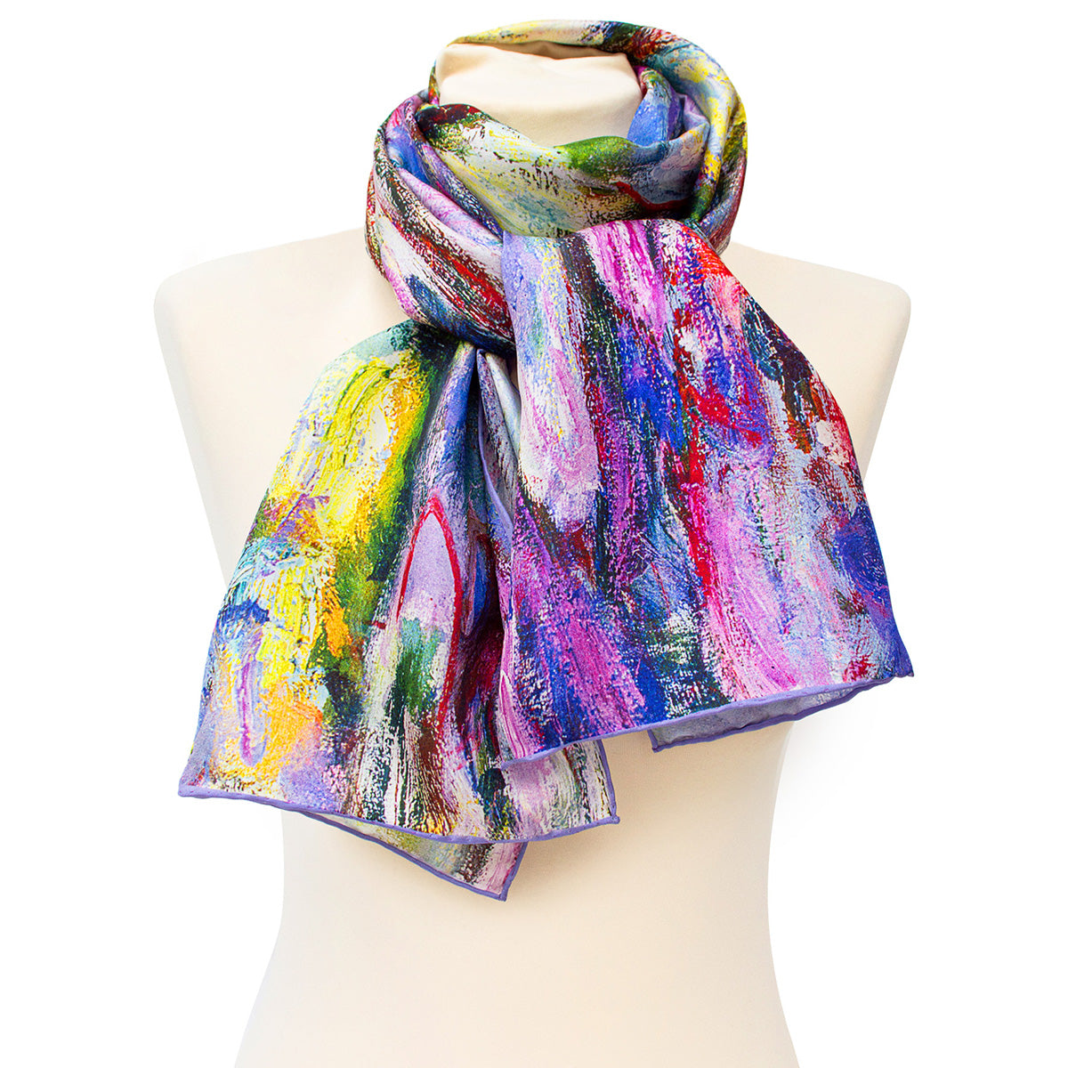 Monet Lily Pads Silk Habotai Scarf - Style 02