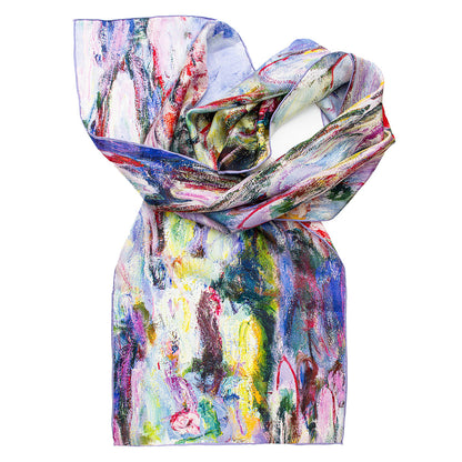 Monet Lily Pads Silk Habotai Scarf - Detail