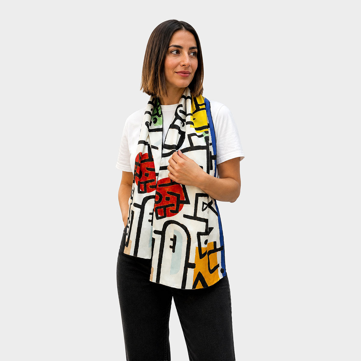 Klee Rich Port Silk Habotai Scarf - Model