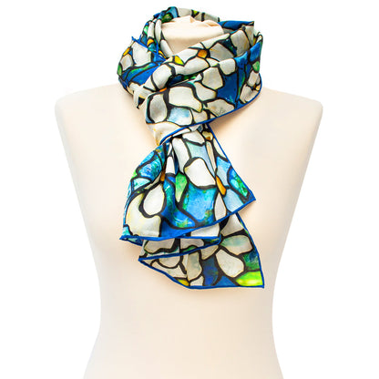 Tiffany Clematis Silk Habotai Scarf - Style 2