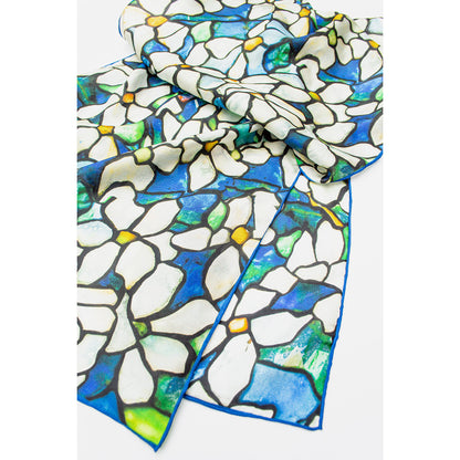 Tiffany Clematis Silk Habotai Scarf - Detail 1