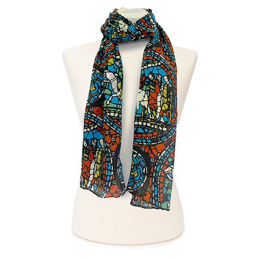 Stained Glass Window Crêpe de Chine Scarf