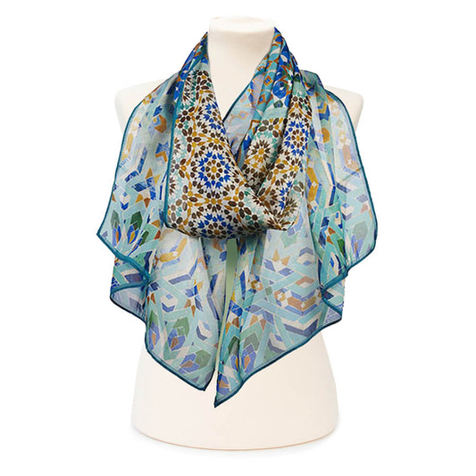 Marrakesh Blue Chiffon Scarf
