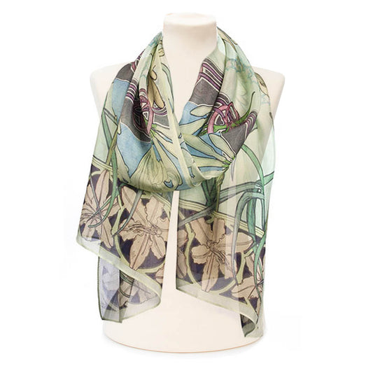 Mucha Lily Chiffon Scarf