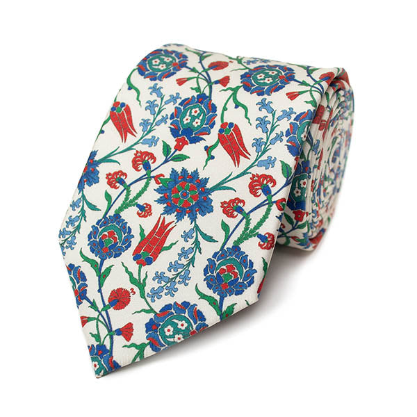 Iznik Flowers Silk Tie