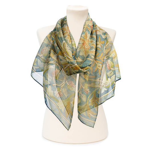 Morris Embroidery Chiffon Scarf