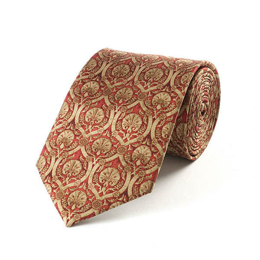 Islamic Red Dianthus Silk Tie