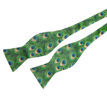 Peacock Feathers Bow Tie