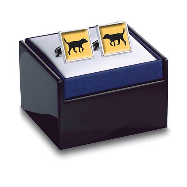 Black Lab Gold Cuff Links Boxed