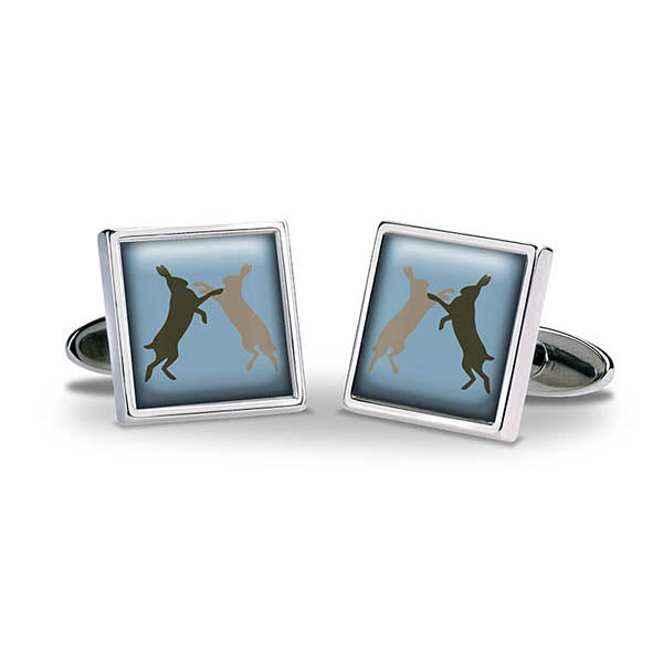 Boxing Hares Cuff Links