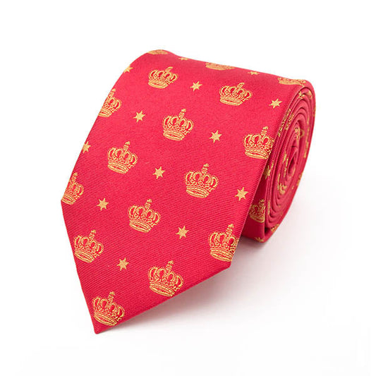 Crowns Red Silk Tie