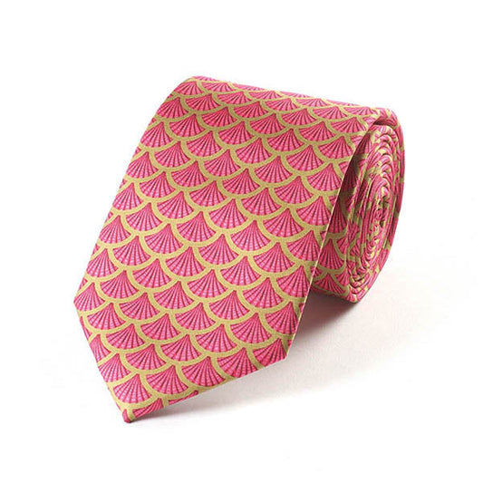 Scallop Pink Silk Tie