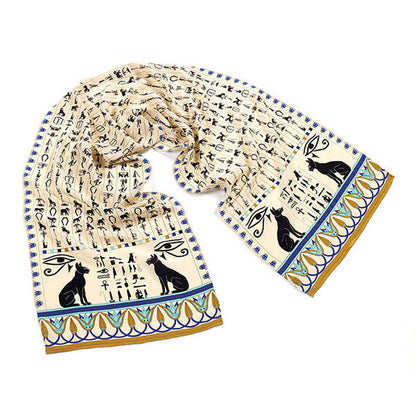 Hieroglyphics Crêpe de Chine Scarf