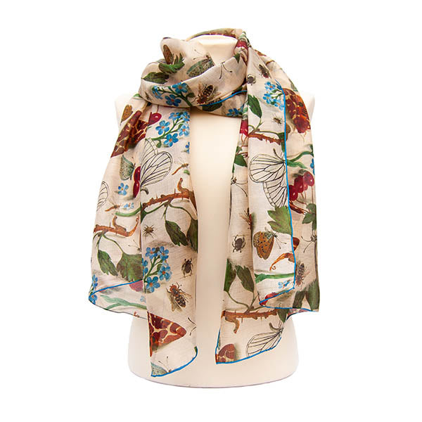 Van Kessel Forget Me Nots Habotai Scarf