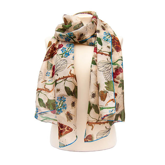 Van Kessel Forget Me Nots Habotai Scarf